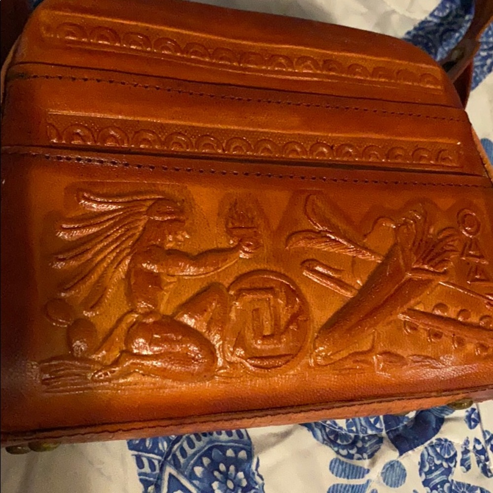 Small aztec leather purse